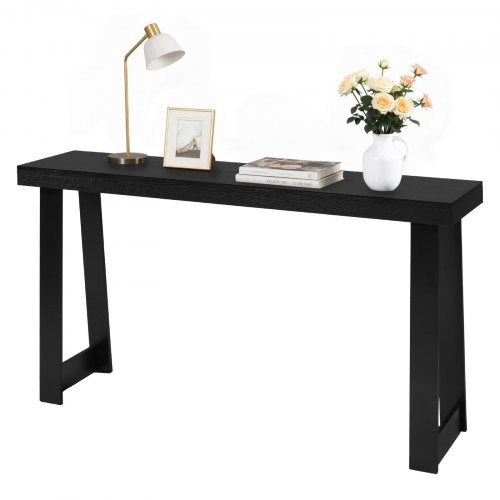 VEVOR 56 in Console Table, Modern Desk Behind the Couch, Wooden Rectangle Entrance Desk, Narrow Long Sofa Table Accent Stand, Ideal for Hallway, Bedroom, Living Room, Foyer, Easy Assembly, Black - BSXGZEKXDFDCVS4X2001V0 - view 2