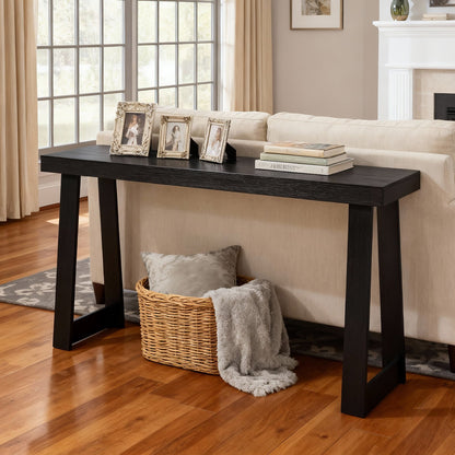 VEVOR 56 in Console Table, Modern Desk Behind the Couch, Wooden Rectangle Entrance Desk, Narrow Long Sofa Table Accent Stand, Ideal for Hallway, Bedroom, Living Room, Foyer, Easy Assembly, Black - BSXGZEKXDFDCVS4X2001V0 - view 9