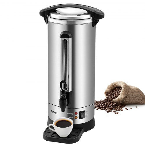 VEVOR Commercial Coffee Urn, 110 Cups Stainless Steel Large Coffee Dispenser, 1500W 110V Electric Coffee Maker Urn For Quick Brewing, Hot Water Urn with Detachable Power Cord for - BSYK110SUS304EMWKV1 - view 1