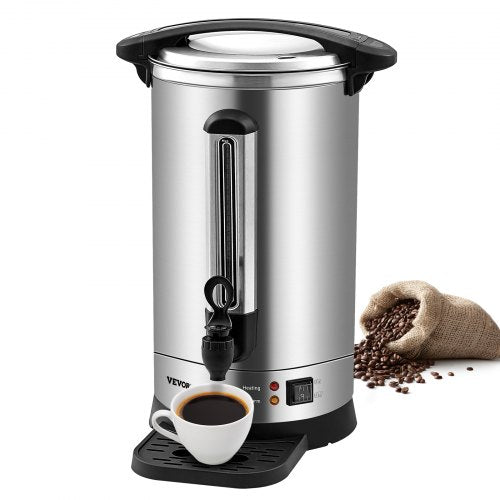 VEVOR Commercial Coffee Urn, 65 Cups Stainless Steel Large Coffee Dispenser, 1500W 110V Electric Coffee Maker Urn For Quick Brewing, Hot Water Urn with Detachable Power Cord for - BSYKF65SUS304P18XV1 - view 1