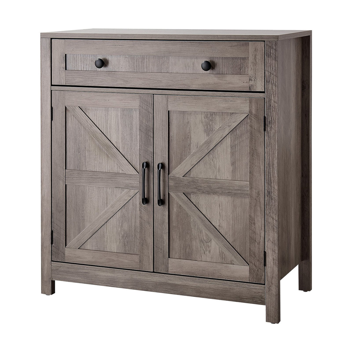 VEVOR Coffee Bar Cabinet, Farmhouse Coffee Bar Table with Drawer, Buffet Stand Cabinet with 2 Barn Doors, Sideboard Buffet Station for Living Room, Entryway, Kitchen, 29.5 x 14.7 x 31.5 in, Grey - BSZSJ30YCSXHYJPAI001V0 - view 10
