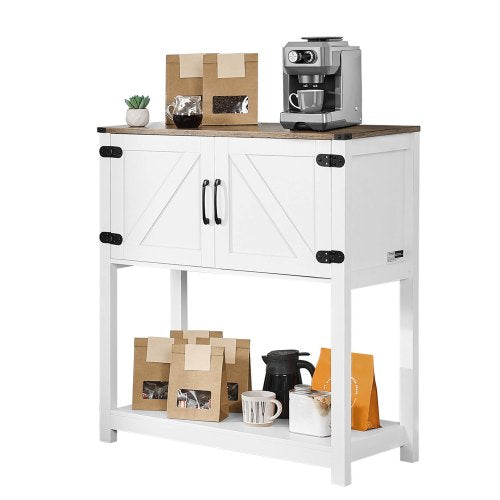 VEVOR Coffee Bar Cabinet, 31.5 x 13.8 x 34.6 in Farmhouse Coffee Bar Cabinet with 3-Tier Storage, Coffee Bar Table with Magnet Doors, Farmhouse Sideboard Buffet Cabinet for Living Room, Entryway - BSZSJSJLMK30Z362SV0 - view 2