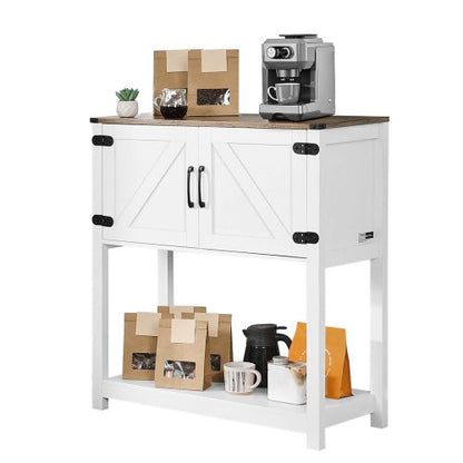 VEVOR Coffee Bar Cabinet, 31.5 x 13.8 x 34.6 in Farmhouse Coffee Bar Cabinet with 3-Tier Storage, Coffee Bar Table with Magnet Doors, Farmhouse Sideboard Buffet Cabinet for Living Room, Entryway - BSZSJSJLMK30Z362SV0 - view 2