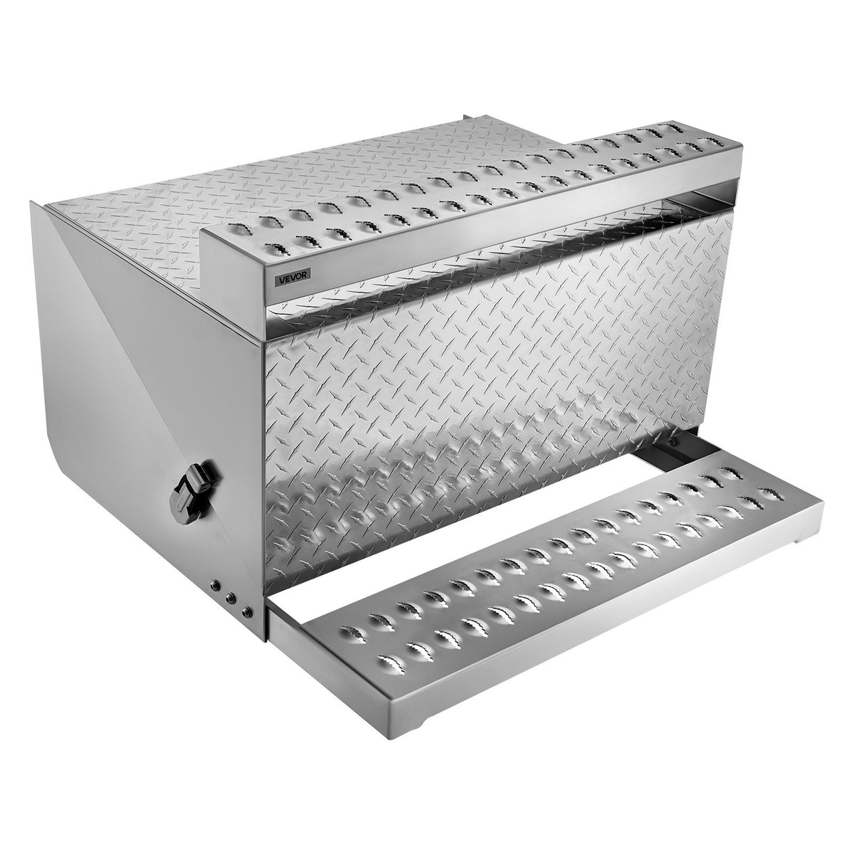 VEVOR Semi-Truck Step Tool Box, 31" x 30" x 19" Heavy Duty Aluminum Diamond Plate Toolbox, Waterproof Cab Entry Step Storage Box with Shock-Absorbing Latch for Flatbed, Crane, and Semi Trucks - BTGJXBTGJX2TTCBJ7001V0 - view 1