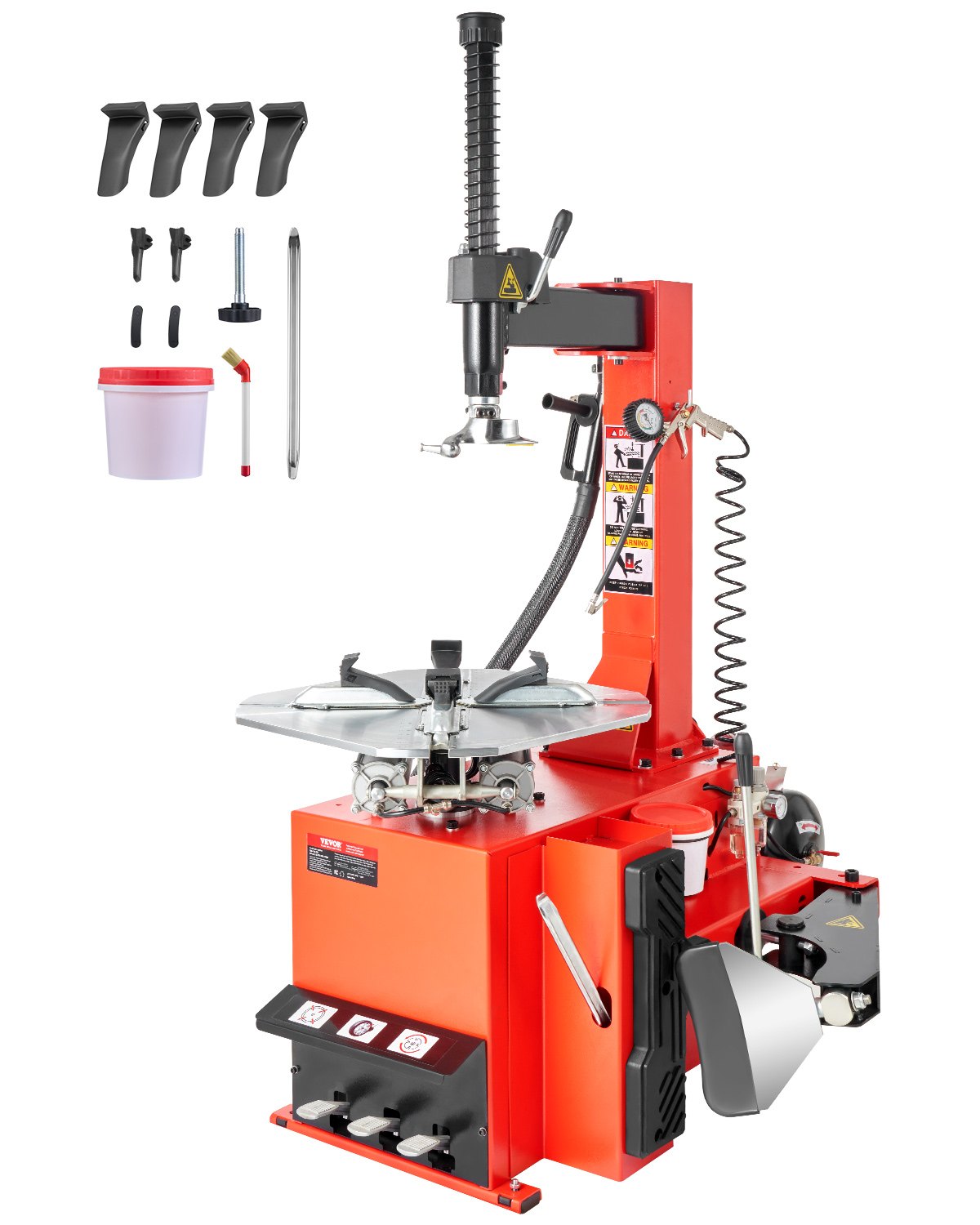 VEVOR Tire Changer Machine, 1.5HP Copper Motor, Durable Tire Changer with Air Pressure Gauge & Clamping Jaw Sheath, Pedal Operated Tire Changer with Thickened Chuck, Fit for Sedans/SUVs/Pickup Trucks - BTJWFZB00000CWAJMV1 - view 1