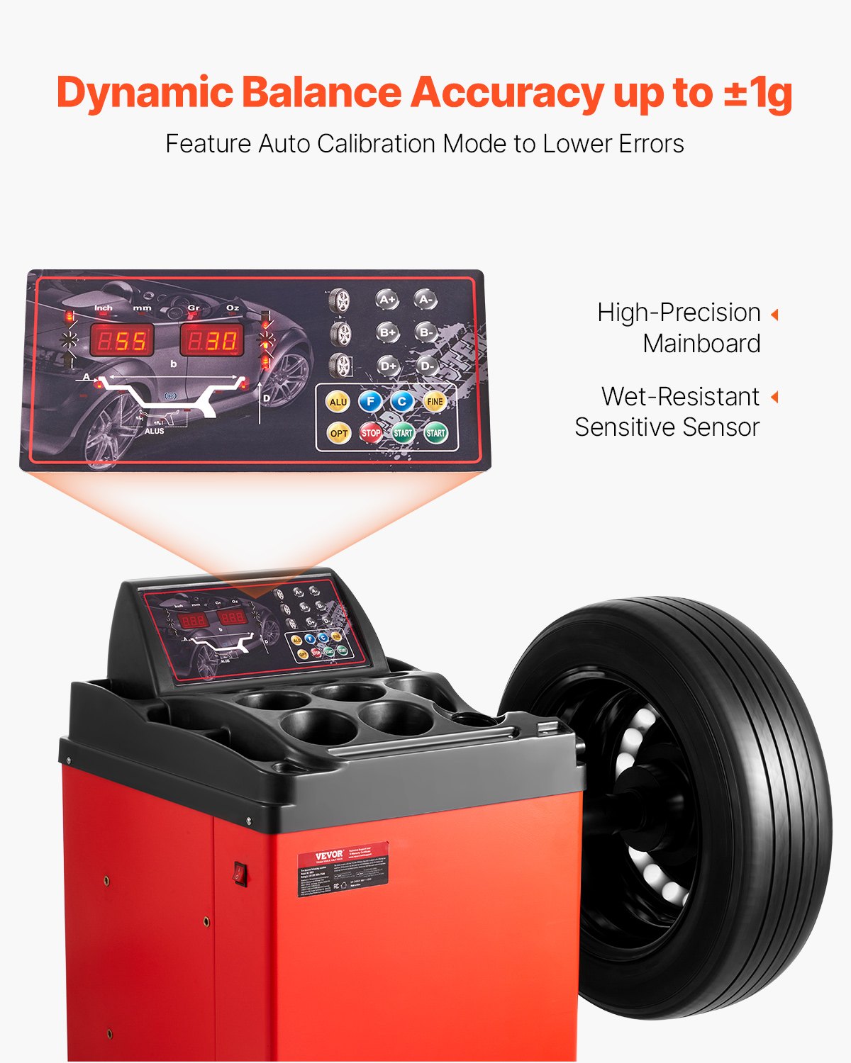 VEVOR Electric Tire Changer, 18" Spindle, Durable Tire Changer Tire Balancer with 1.5 HP Motor, Accurate Tire Changer Tire Balancer with Auto Calibration Mode, FIt for Sedans/SUVs/Pickup Trucks - BTJYLTDPHJTZIYQDQV1 - view 5