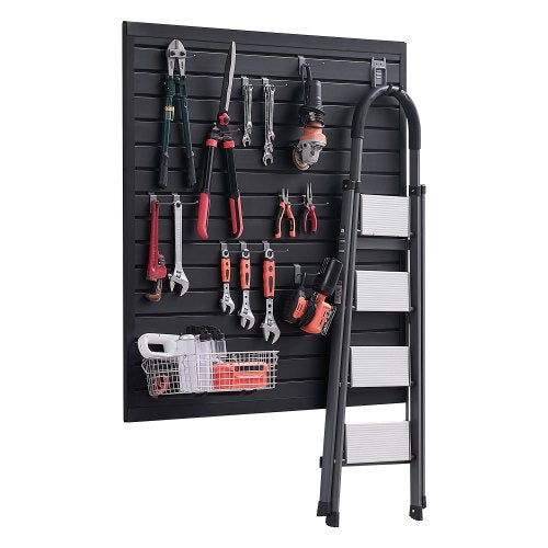 VEVOR Slat Wall Paneling, 4 x 4 ft, PVC Garage Slatwall with Modular Design, Black Slat Wall Easy-to-Install Adjustable Slatwall Panel with Coupling Structure & DIY Cutting, Fits for Storage & Display - BTQBPVC16SQF1YY74V0 - view 2