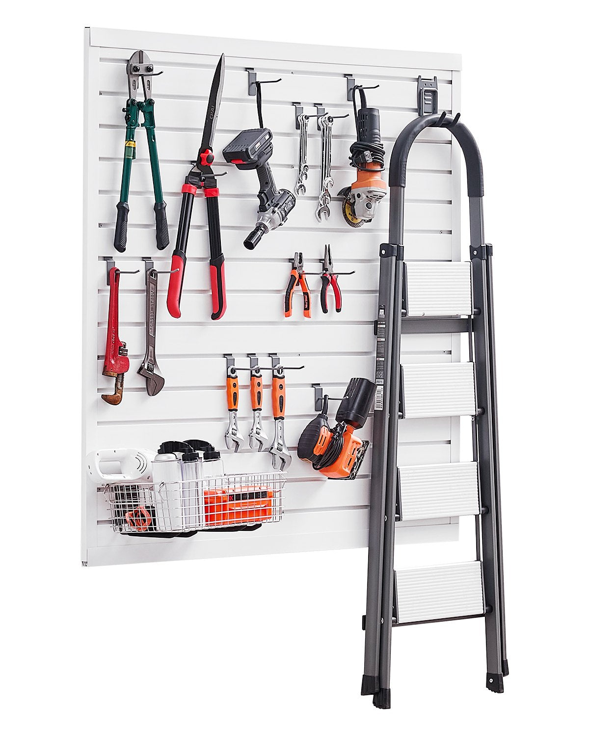 VEVOR Slat Wall Paneling, 4 x 4 ft, PVC Garage Slatwall with Modular Design, White Slat Wall Easy-to-Install Adjustable Slatwall Panel with Coupling Structure & DIY Cutting, Fits for Storage & Display - BTQBPVC16SQF6KZ18V0 - view 1