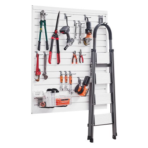 VEVOR Slat Wall Paneling, 4 x 4 ft, PVC Garage Slatwall with Modular Design, White Slat Wall Easy-to-Install Adjustable Slatwall Panel with Coupling Structure & DIY Cutting, Fits for Storage & Display - BTQBPVC16SQF6KZ18V0 - view 2