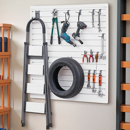 VEVOR Slat Wall Paneling, 4 x 4 ft, PVC Garage Slatwall with Modular Design, White Slat Wall Easy-to-Install Adjustable Slatwall Panel with Coupling Structure & DIY Cutting, Fits for Storage & Display - BTQBPVC16SQF6KZ18V0 - view 9