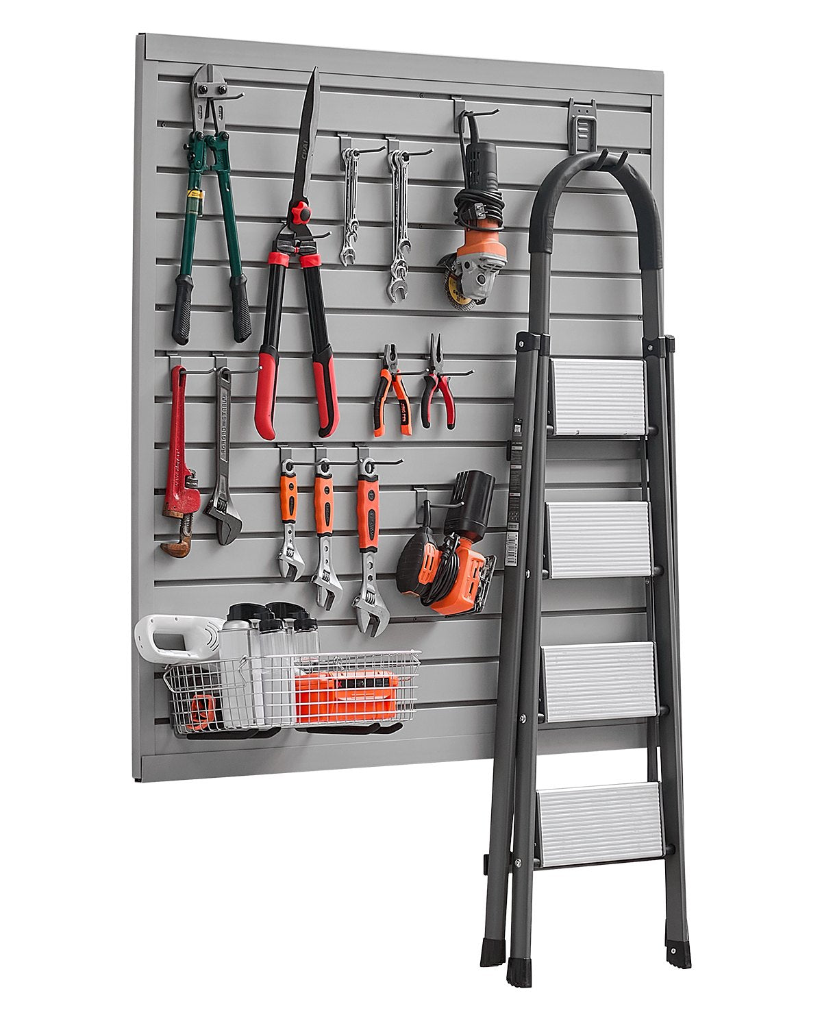 VEVOR Slat Wall Paneling, 4 x 4 ft, PVC Garage Slatwall with Modular Design, Grey Slat Wall Easy-to-Install Adjustable Slatwall Panel with Coupling Structure & DIY Cutting, Fits for Storage & Display - BTQBPVC16SQFKGLEXV0 - view 1
