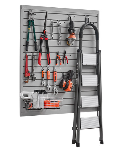 VEVOR Slat Wall Paneling, 4 x 4 ft, PVC Garage Slatwall with Modular Design, Grey Slat Wall Easy-to-Install Adjustable Slatwall Panel with Coupling Structure & DIY Cutting, Fits for Storage & Display - BTQBPVC16SQFKGLEXV0 - view 1
