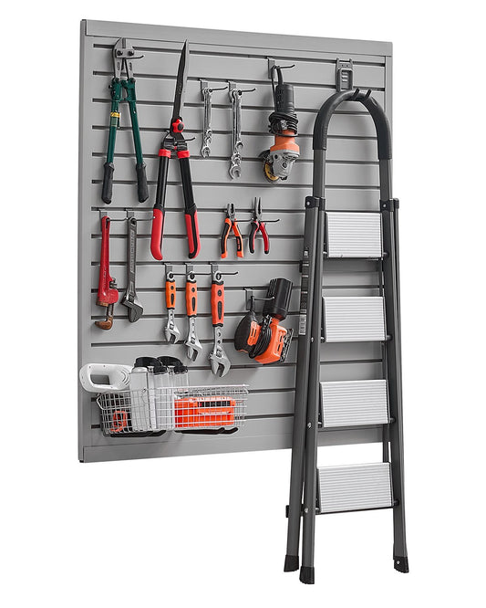 VEVOR Slat Wall Paneling, 4 x 4 ft, PVC Garage Slatwall with Modular Design, Grey Slat Wall Easy-to-Install Adjustable Slatwall Panel with Coupling Structure & DIY Cutting, Fits for Storage & Display - BTQBPVC16SQFKGLEXV0 - view 1