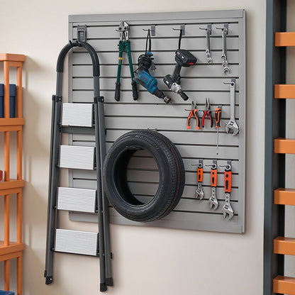 VEVOR Slat Wall Paneling, 4 x 4 ft, PVC Garage Slatwall with Modular Design, Grey Slat Wall Easy-to-Install Adjustable Slatwall Panel with Coupling Structure & DIY Cutting, Fits for Storage & Display - BTQBPVC16SQFKGLEXV0 - view 9