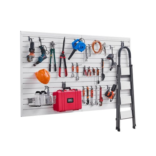 VEVOR Slat Wall Paneling, 8 x 4 ft, PVC Garage Slatwall with Modular Design, White Slat Wall Easy-to-Install Adjustable Slatwall Panel with Coupling Structure & DIY Cutting, Fits for Storage & Display - BTQBPVC32SQF31Y75V0 - view 2