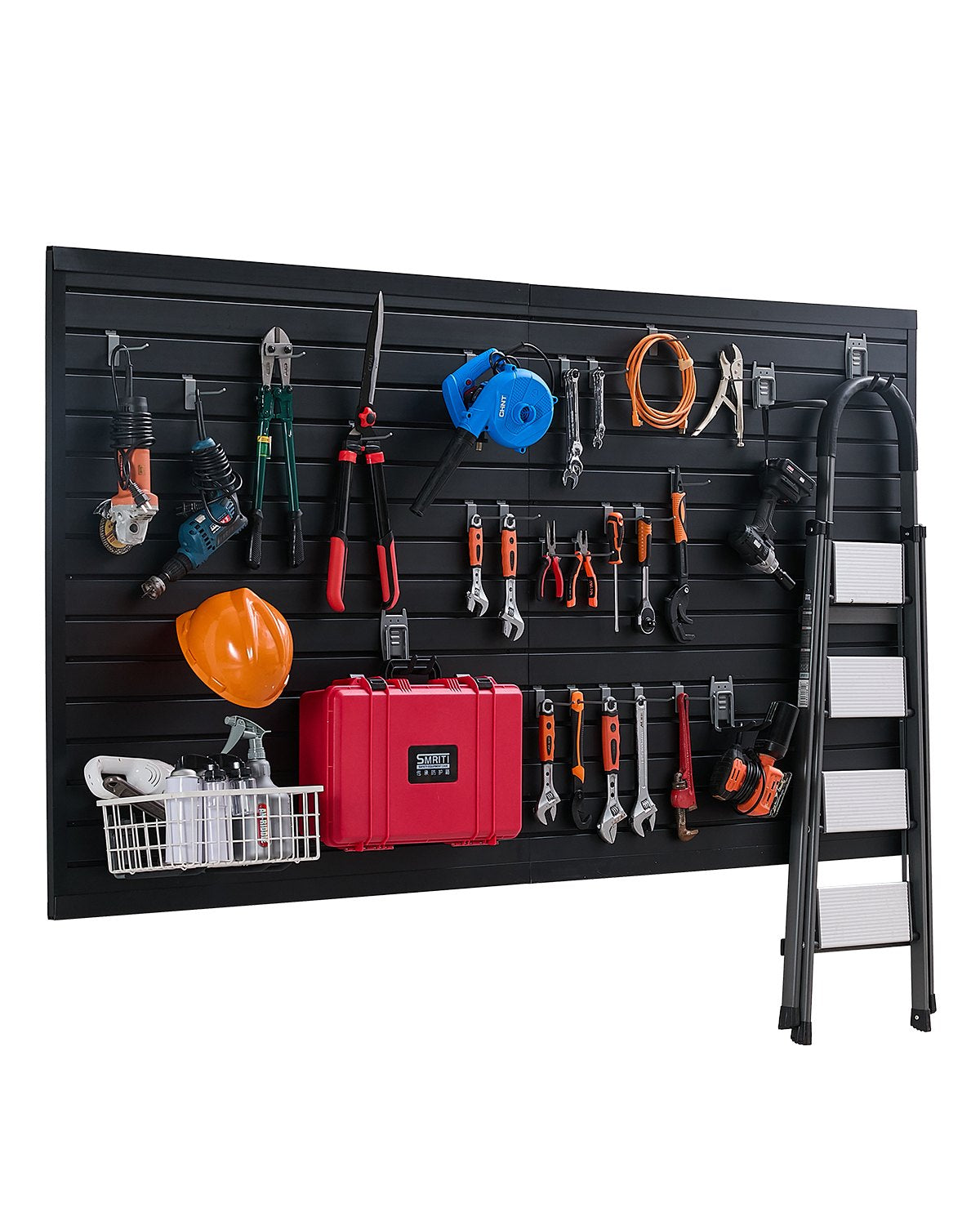 VEVOR Slat Wall Paneling, 8 x 4 ft, PVC Garage Slatwall with Modular Design, Black Slat Wall Easy-to-Install Adjustable Slatwall Panel with Coupling Structure & DIY Cutting, Fits for Storage & Display - BTQBPVC32SQFH2S7MV0 - view 1