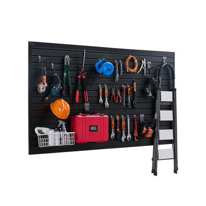 VEVOR Slat Wall Paneling, 8 x 4 ft, PVC Garage Slatwall with Modular Design, Black Slat Wall Easy-to-Install Adjustable Slatwall Panel with Coupling Structure & DIY Cutting, Fits for Storage & Display - BTQBPVC32SQFH2S7MV0 - view 2