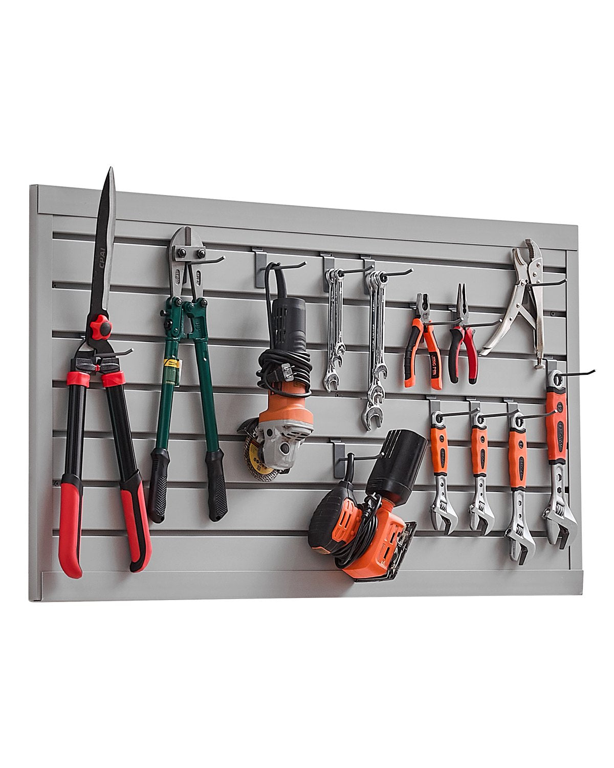 VEVOR Slat Wall Paneling, 2 x 4 ft, PVC Garage Slatwall with Modular Design, Grey Slat Wall Easy-to-Install Adjustable Slatwall Panel with Coupling Structure & DIY Cutting, Fits for Storage & Display - BTQBPVC8SQFTHOMMCV0 - view 1