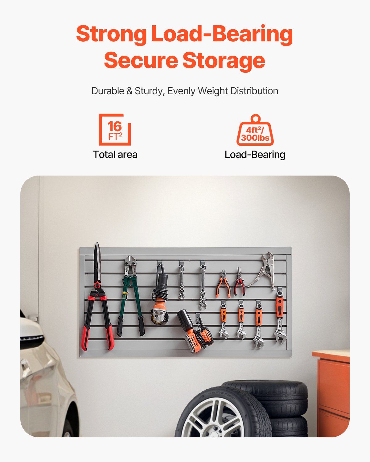 VEVOR Slat Wall Paneling, 2 x 4 ft, PVC Garage Slatwall with Modular Design, Grey Slat Wall Easy-to-Install Adjustable Slatwall Panel with Coupling Structure & DIY Cutting, Fits for Storage & Display - BTQBPVC8SQFTHOMMCV0 - view 3