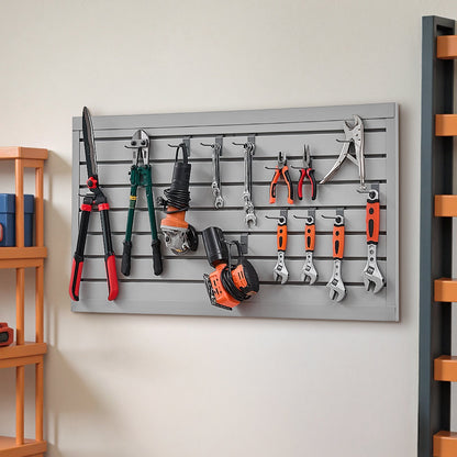 VEVOR Slat Wall Paneling, 2 x 4 ft, PVC Garage Slatwall with Modular Design, Grey Slat Wall Easy-to-Install Adjustable Slatwall Panel with Coupling Structure & DIY Cutting, Fits for Storage & Display - BTQBPVC8SQFTHOMMCV0 - view 9