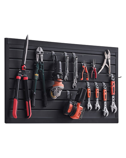 VEVOR Slat Wall Paneling, 2 x 4 ft, PVC Garage Slatwall with Modular Design, Black Slat Wall Easy-to-Install Adjustable Slatwall Panel with Coupling Structure & DIY Cutting, Fits for Storage & Display - BTQBPVC8SQFTVJJ5HV0 - view 1