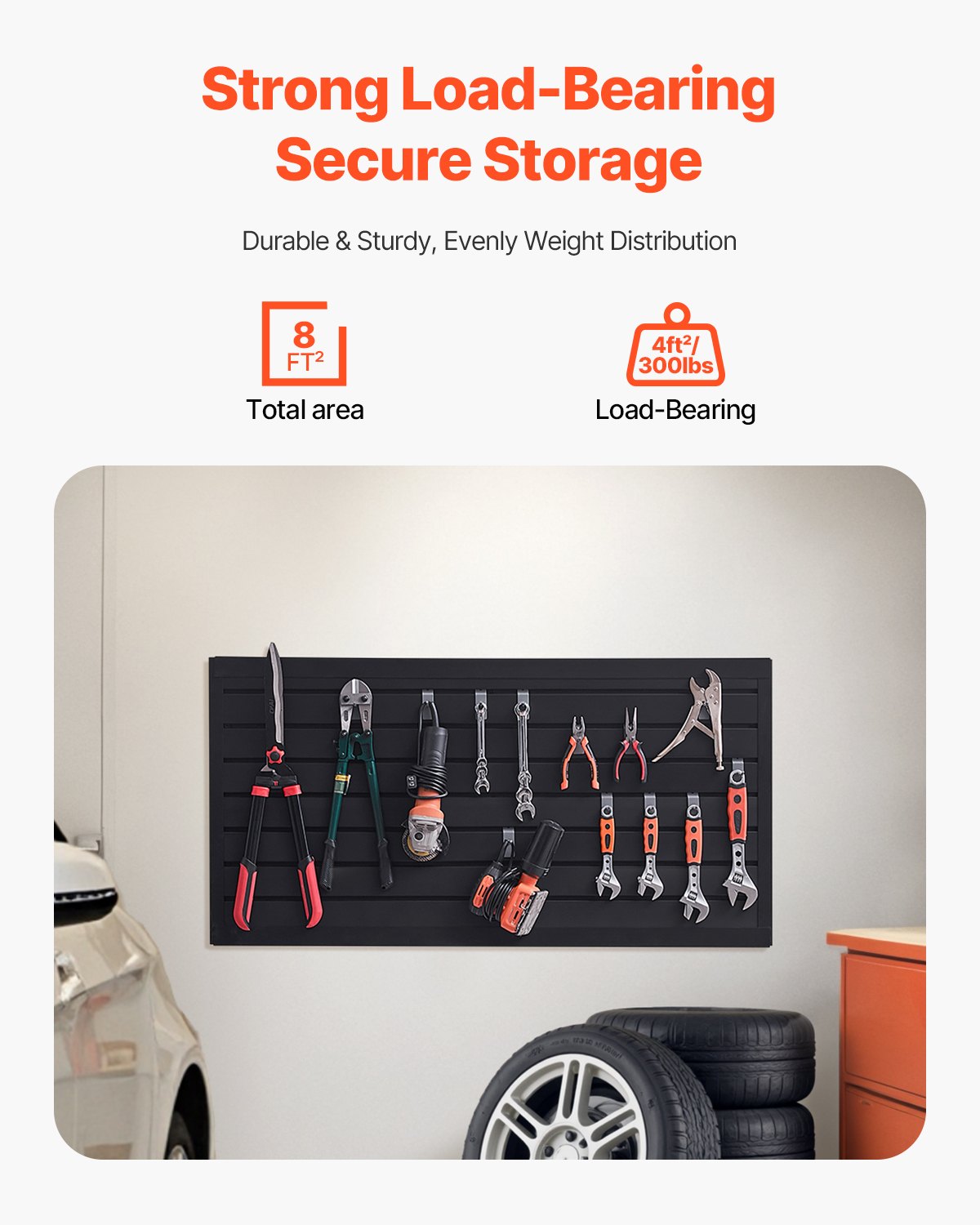 VEVOR Slat Wall Paneling, 2 x 4 ft, PVC Garage Slatwall with Modular Design, Black Slat Wall Easy-to-Install Adjustable Slatwall Panel with Coupling Structure & DIY Cutting, Fits for Storage & Display - BTQBPVC8SQFTVJJ5HV0 - view 3
