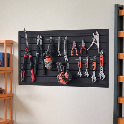VEVOR Slat Wall Paneling, 2 x 4 ft, PVC Garage Slatwall with Modular Design, Black Slat Wall Easy-to-Install Adjustable Slatwall Panel with Coupling Structure & DIY Cutting, Fits for Storage & Display - BTQBPVC8SQFTVJJ5HV0 - view 9
