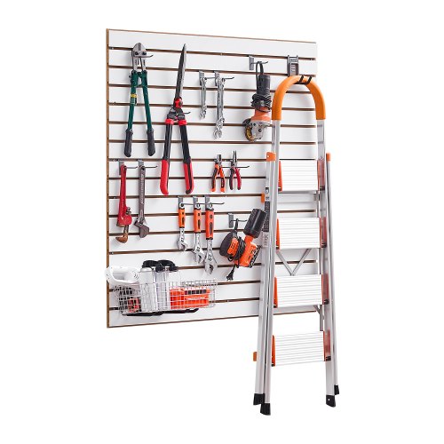 VEVOR Slat Wall Paneling, 4 x 4 ft, MDF Garage Slatwall with Modular Design, White Slat Wall Easy-to-Install Adjustable Slatwall Panel with Coupling Structure & DIY Cutting, Fits for Storage & Display - BTQBXWB16SQF0BHOKV0 - view 2