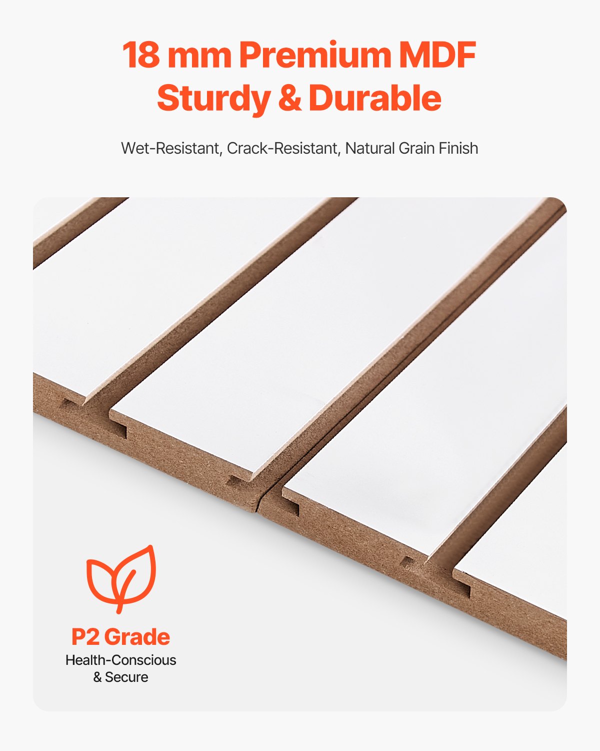 VEVOR Slat Wall Paneling, 4 x 4 ft, MDF Garage Slatwall with Modular Design, White Slat Wall Easy-to-Install Adjustable Slatwall Panel with Coupling Structure & DIY Cutting, Fits for Storage & Display - BTQBXWB16SQF0BHOKV0 - view 4