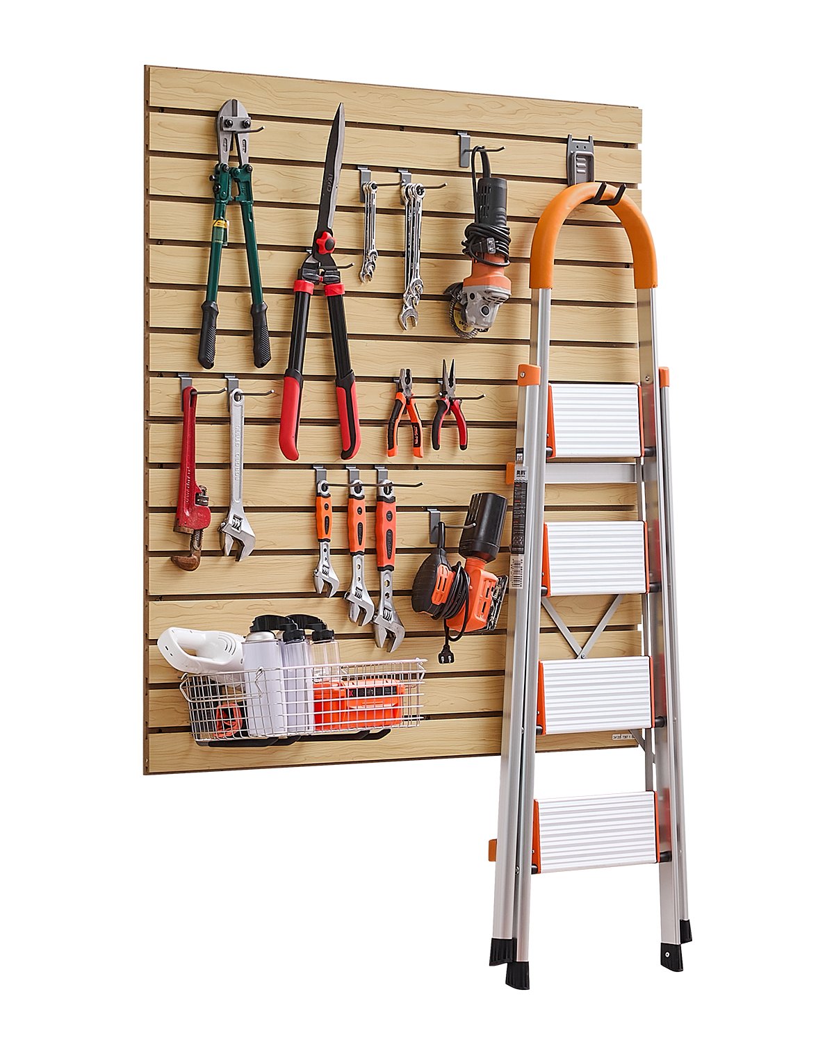 VEVOR Slat Wall Paneling, 4 x 4ft, MDF Garage Slatwall with Modular Design, Natural Slat Wall Easy-to-Install Adjustable Slatwall Panel with Coupling Structure & DIY Cutting, Fit for Storage & Display - BTQBXWB16SQFXJD1EV0 - view 1