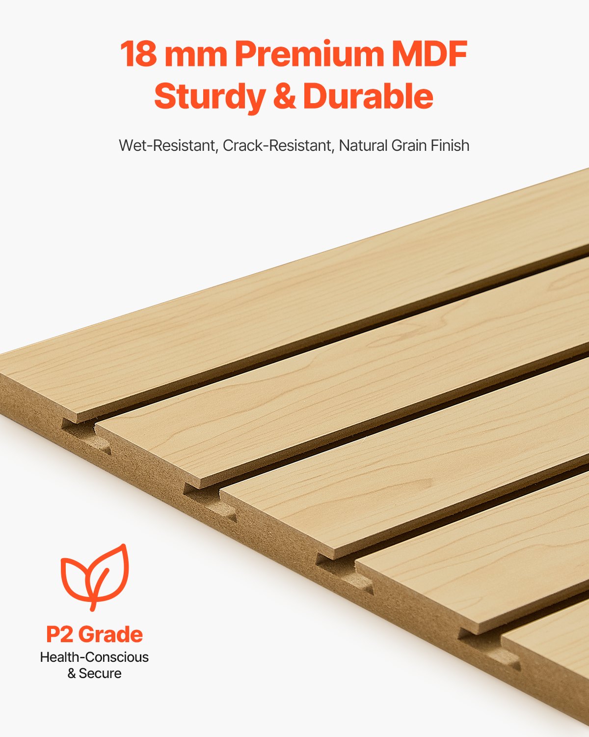 VEVOR Slat Wall Paneling, 4 x 4ft, MDF Garage Slatwall with Modular Design, Natural Slat Wall Easy-to-Install Adjustable Slatwall Panel with Coupling Structure & DIY Cutting, Fit for Storage & Display - BTQBXWB16SQFXJD1EV0 - view 4