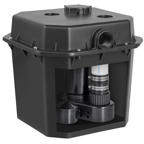 VEVOR Utility Sink Pump, 1/2 HP, 120-Volt, 3500 GPH Flow, 28 ft Head, Under-Sink Sump Pump System with 6 Gallon Basin, Automatic Utility/Laundry Sink Pump, Drain Pump with 1-1/2" NPT Outlet, Black - BTTZSCPSB12HXSF52V1 - view 2