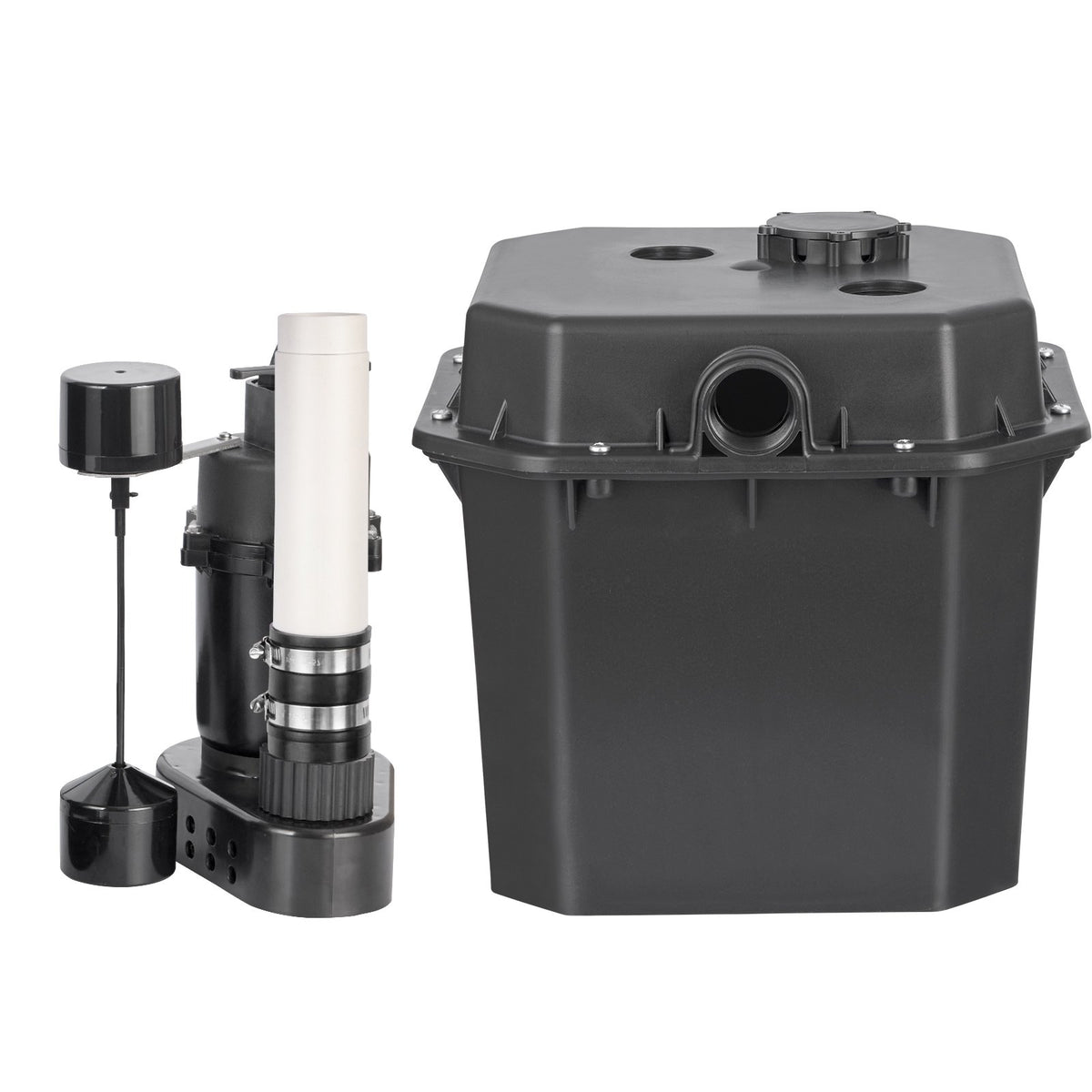 VEVOR Utility Sink Pump, 1/3 HP, 120-Volt, 2900 GPH Flow, 25 ft Head, Under-Sink Sump Pump System with 6 Gallon Basin, Automatic Utility/Laundry Sink Pump, Drain Pump with 1-1/2" NPT Outlet, Black - BTTZSCPSB13HJFASSV1 - view 10
