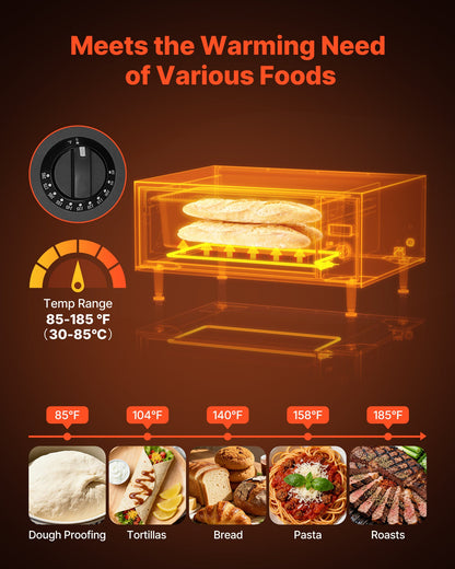 VEVOR Commercial Electric Drawer Warmer, Single-Drawer Stainless Steel Food Warmer, Freestanding Standard Warming Drawer Cabinet, 85°F–185°F Wide Temperature Range, for Restaurant, Hotel & Bakery - BWCTDLSBZX1G4DKGK001V1 - view 4