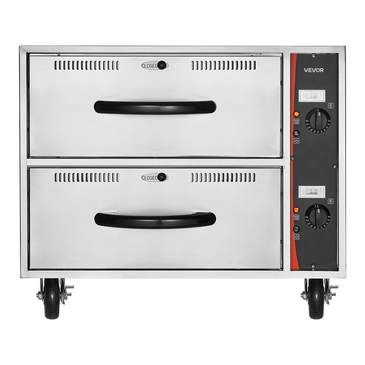 VEVOR Commercial Electric Drawer Warmer, Two-Drawer Stainless Steel Food Warmer, Freestanding Standard Warming Drawer Cabinet, 85°F–185°F Wide Temperature Range, for Restaurant, Hotel Buffet & Bakery - BWCTDLSBZX2GCII22001V1 - view 10