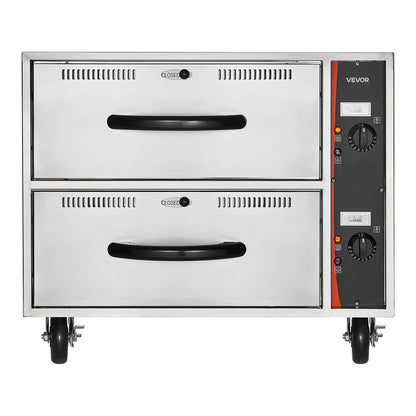 VEVOR Commercial Electric Drawer Warmer, Two-Drawer Stainless Steel Food Warmer, Freestanding Standard Warming Drawer Cabinet, 85°F–185°F Wide Temperature Range, for Restaurant, Hotel Buffet & Bakery - BWCTDLSBZX2GCII22001V1 - view 10
