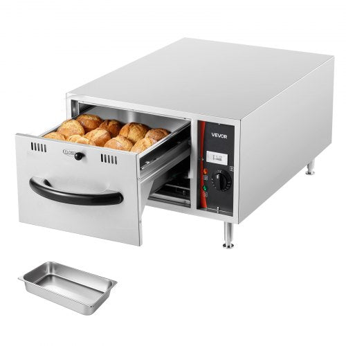 VEVOR Commercial Electric Drawer Warmer, Single-Drawer Stainless Steel Food Warmer, Freestanding Slim Warming Drawer Cabinet, 85°F–185°F Wide Temperature Range, for Restaurant, Hotel, Bakery & Kitchen - BWCTDLSZX1G0IG6Y9001V1 - view 2