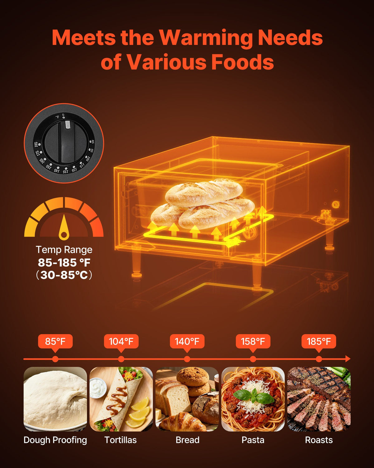 VEVOR Commercial Electric Drawer Warmer, Single-Drawer Stainless Steel Food Warmer, Freestanding Slim Warming Drawer Cabinet, 85°F–185°F Wide Temperature Range, for Restaurant, Hotel, Bakery & Kitchen - BWCTDLSZX1G0IG6Y9001V1 - view 4