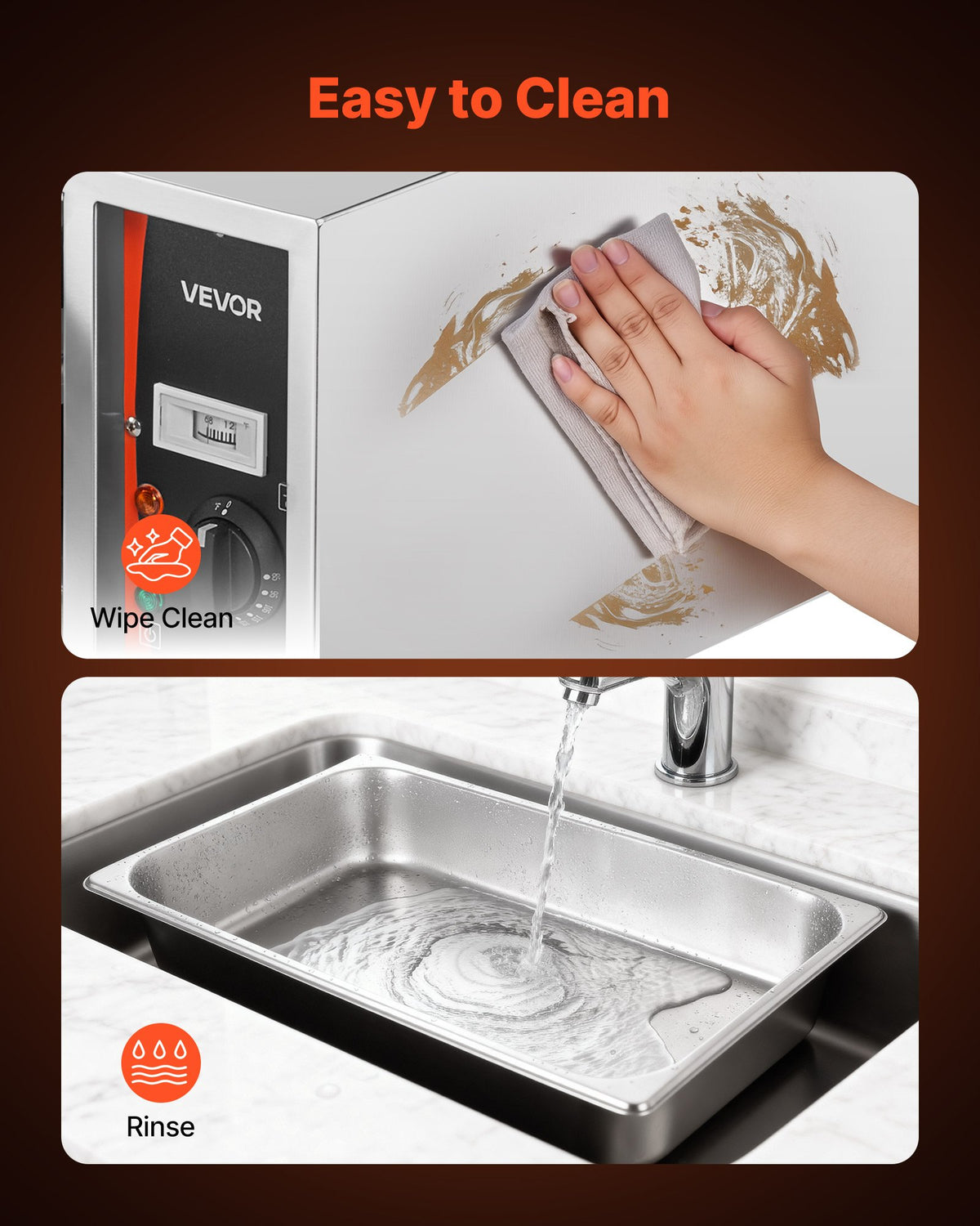 VEVOR Commercial Electric Drawer Warmer, Single-Drawer Stainless Steel Food Warmer, Freestanding Slim Warming Drawer Cabinet, 85°F–185°F Wide Temperature Range, for Restaurant, Hotel, Bakery & Kitchen - BWCTDLSZX1G0IG6Y9001V1 - view 7