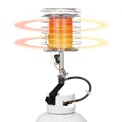 VEVOR Propane Tank Top Heater, 42000 BTU Rapid Heating 360-Degree Infrared Radiant Tank Top Gas Heater, Stepless Temperature Adjustment for Ice Fishing/ Hunting/Outdoor Work, Single Burner - BWGDJRQDFRQDTZBEJ001V0 - view 2