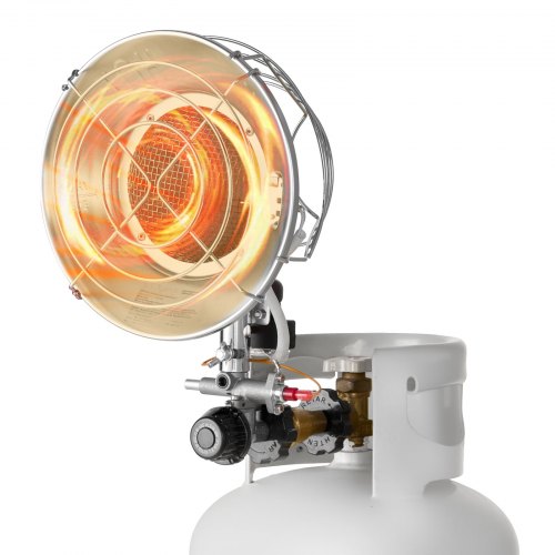 VEVOR Propane Tank Top Heater, 15000 BTU Rapid Heating 180-Degree Infrared Radiant Tank Top Gas Heater, Stepless Temperature Adjustment for Ice Fishing/ Hunting/Outdoor Work, Single Burner Round - BWGDJRQDFRQDVHE70001V0 - view 2