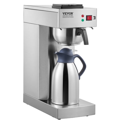 VEVOR 12 Cups Commercial Drip Coffee Maker, Coffee Maker Machine with Thermal Carafe to Keep Warm or Cold, Stainless Steel Pour Over Coffee Brewer for Restaurant, Office, Cafe - BWHSYMSKFJWRZRIP4V1 - view 10