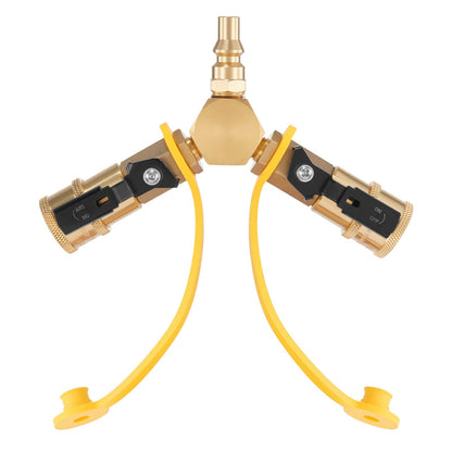 VEVOR RV Propane Quick Connect Y Splitter Adapter with Shutoff Valve, 2 Way 1/4 inch Quick Disconnect Kit, Fits for RV Trailer, Quick Connect Propane Hose Connect to Motorhome Tabletop Camping Grill - BWKSJTYX0000UK50L001V0 - view 10