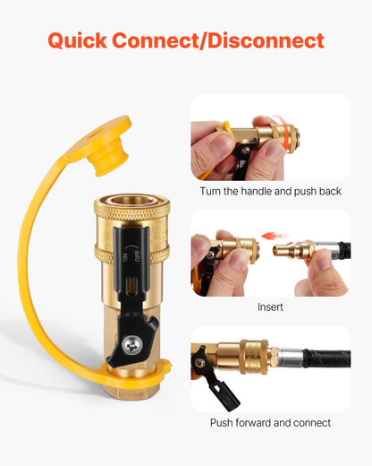 VEVOR RV Propane Quick Connect Fitting Adapter Valve, 7 Pieces, 1/4-Inch Male NPT Full Flow Plug & 3/8-Inch Male Flare Quick Kit for Low Pressure Gas Appliances and RV Propane Quick Connections - BWKSJTZTX000JXVM2001V0 - view 6