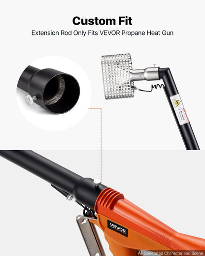 VEVOR Propane Heat Gun with 3FT Extension Pole, Up to 168280 BTU Hot Air Gun with 26 FT Hose and Carrying Case, Ideal for Boat Plastic Film Shrink Wrapping, Pallet Packaging, Crafting - BWRFQRFQYZGT62EA8001V0 - view 3