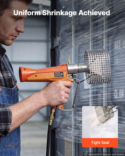 VEVOR Propane Heat Gun with 3FT Extension Pole, Up to 168280 BTU Hot Air Gun with 26 FT Hose and Carrying Case, Ideal for Boat Plastic Film Shrink Wrapping, Pallet Packaging, Crafting - BWRFQRFQYZGT62EA8001V0 - view 7