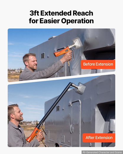VEVOR 3FT Extension Pole for Heat Gun, Only Compatible with VEVOR Propane Heat Guns, Extended Reach Rod for Fast Heat-Shrink Wrapping, Combustor Head Included - BWRFQYZGSPVE6Q7IZ001V0 - view 5