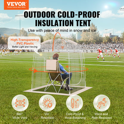 VEVOR Sports Tent, 1 Person, Instant Tent Shelter Weatherproof Pod, Outdoor Bubble Clear View Tent, Climate Canopy Shelter for Soccer, Football, Softball & Other Sporting Events, Parades, and Fishing - BWZPDRZTMFX5QJU6SV0 - view 3