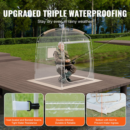 VEVOR Sports Tent, 1 Person, Instant Tent Shelter Weatherproof Pod, Outdoor Bubble Clear View Tent, Climate Canopy Shelter for Soccer, Football, Softball & Other Sporting Events, Parades, and Fishing - BWZPDRZTMFX5QJU6SV0 - view 4