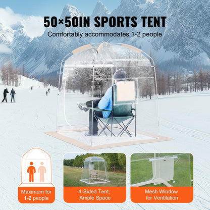 VEVOR Sports Tent, 1 Person, Instant Tent Shelter Weatherproof Pod, Outdoor Bubble Clear View Tent, Climate Canopy Shelter for Soccer, Football, Softball & Other Sporting Events, Parades, and Fishing - BWZPDRZTMFX5QJU6SV0 - view 8